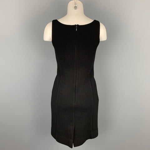 ARMANI COLLEZIONI Robe droite en crêpe noire taille 2