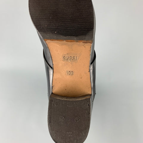 GUCCI Taille 10 Bottes d’équitation à mors en cuir noir