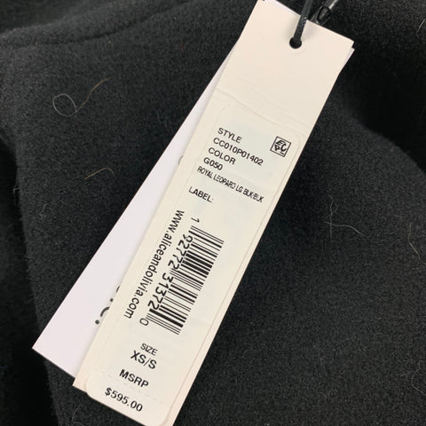 ALICE + OLIVIA Taille XS/S Manteau réversible en polyester imprimé animal blanc noir