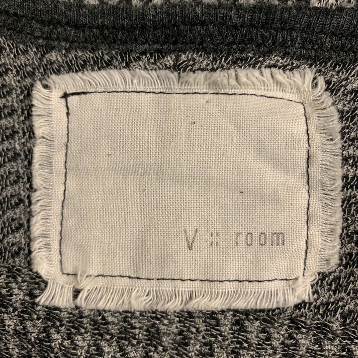 V :: ROOM Size L Black & Grey Houndstooth Wool Raglan Sleeves Pullover Sweater