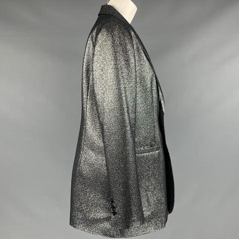 JOIE Size M Silver Polyester Blend Metallic Jacket