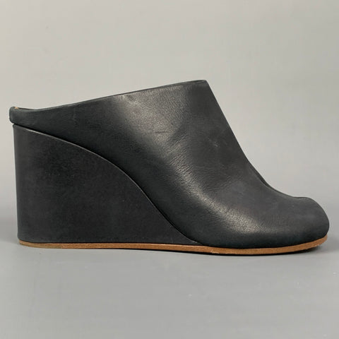 MAISON MARTIN MARGIELA Pantuflas Tabi de piel color carbón talla 8