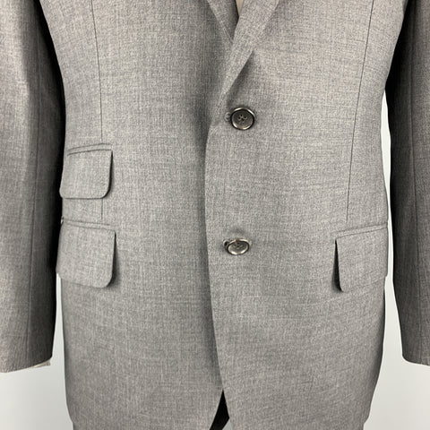 TOM FORD Size 44 Dark Gray Wool Notch Lapel Cuffed Leg Suit