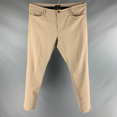 THEORY Size 40 Khaki Twill Cotton Blend Flat Front Casual Pants