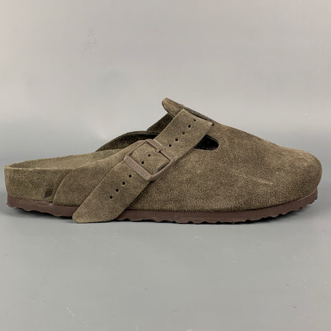 RICK OWENS x Birkenstock Size 11 Grey Suede Slip On Sandals