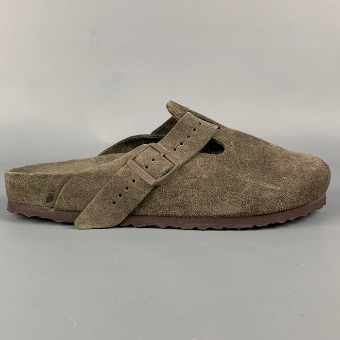 RICK OWENS x Birkenstock Size 11 Grey Suede Slip On Sandals
