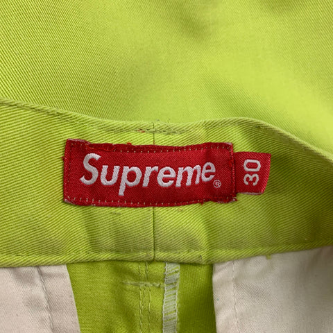 SUPREME Size 30 Green Polyester / Cotton Zip Fly Casual Pants