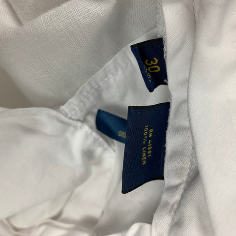 POLO by RALPH LAUREN Size 30 White Linen Straight Fit Shorts