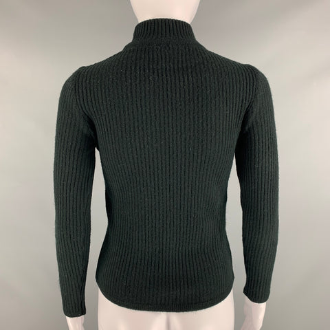 COURREGES Size XS Black Acrylic Ribbed Mock Neck Casual Top