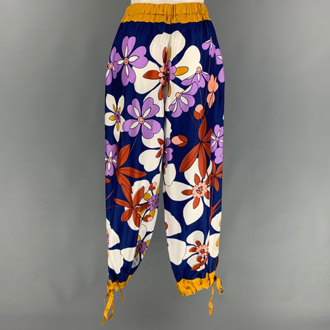 MARC JACOBS RUNWAY Size XS Mulit-Color Silk Floral Elastic Waistband Casual Pants
