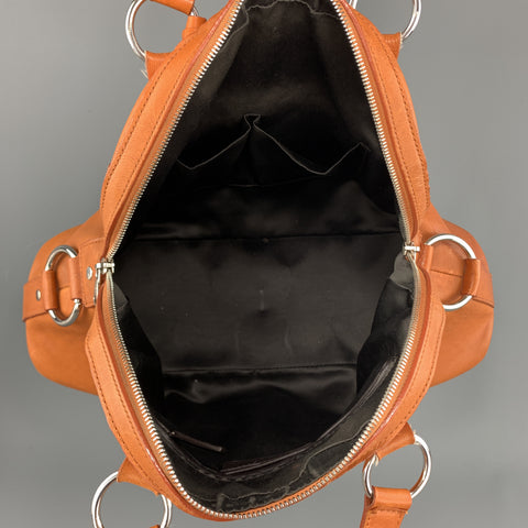 YSL Solid Burnt Orange Leather MUSE Tote Handbag