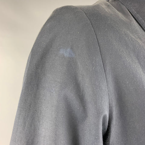A.P.C. Size L Black Polyester Blend Hidden Buttons Trenchcoat