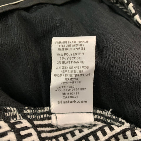 MR TURK Size 31 Black White Glenplaid Polyester Flat Front Casual Pants