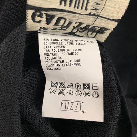 JEAN PAUL GAULTIER Size XL Black Grey Mixed Materials Virgin Wool Blend Pullover