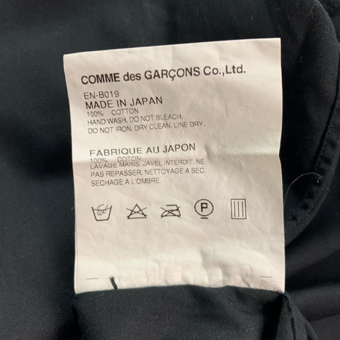 COMME des GARCONS Size L Black Cotton Open Collar Long Sleeve Shirt