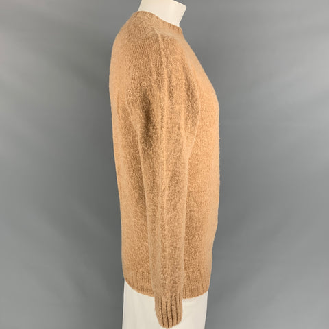 HOWLIN Size L Tan Knitted Wool Crew-Neck Sweater