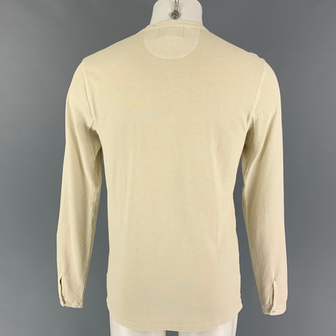 RRL by RALPH LAUREN Size S Beige Textured Cotton Henley Long Sleeve Shirt