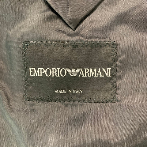 EMPORIO ARMANI Size 38 Charcoal Solid Polyester Blend Sport Coat