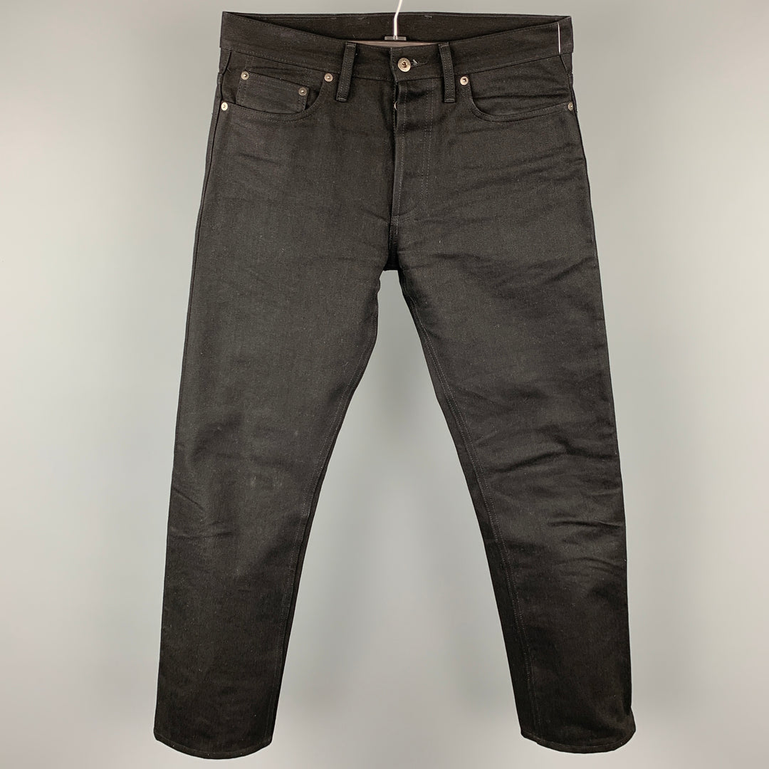 3SIXTEEN Size 31 Black Selvedge Denim Button Fly Jeans