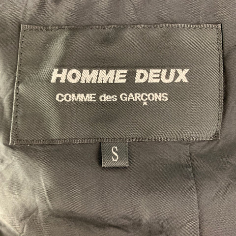 COMME des GARCONS Chest Size S Grey Charcoal Stripe Wool / Linen Sport Coat