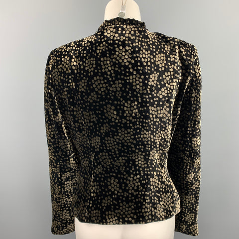 GIORGIO ARMANI Taille 8 Veste en velours à pois noir et doré