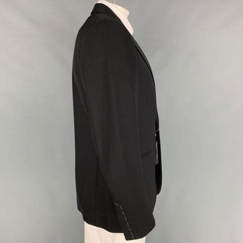 RALPH LAUREN Purple Label Regular Size 42 Black Wool Tuxedo Sport Coat