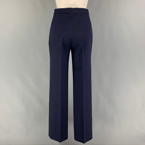 SEZANE Size 2 Navy Polyester Blend High Waisted Dress Pants