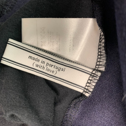 AMI Size M Navy Black Color Block Short Sleeve T-shirt