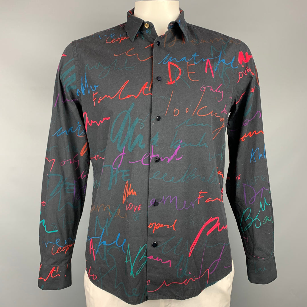 PAUL SMITH Size L Multi-Color Print Cotton Button Up Long Sleeve Shirt