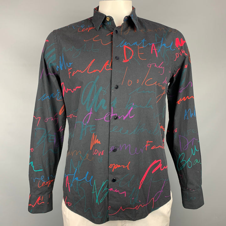 PAUL SMITH Size L Multi-Color Print Cotton Button Up Long Sleeve Shirt