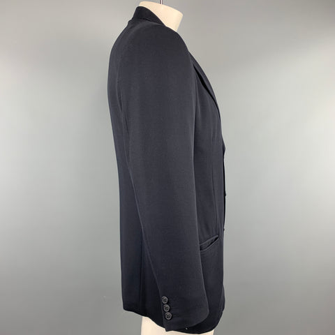 GIORGIO ARMANI 40 Navy Solid Wool Notch Lapel  Sport Coat