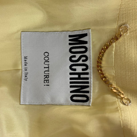 Vintage MOSCHINO COUTURE Size 8 Yellow Acetate Blend Jacket
