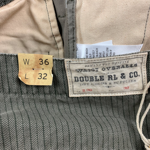 RRL by RALPH LAUREN Size 36 Olive Herringbone Cotton Utility Casual Pants