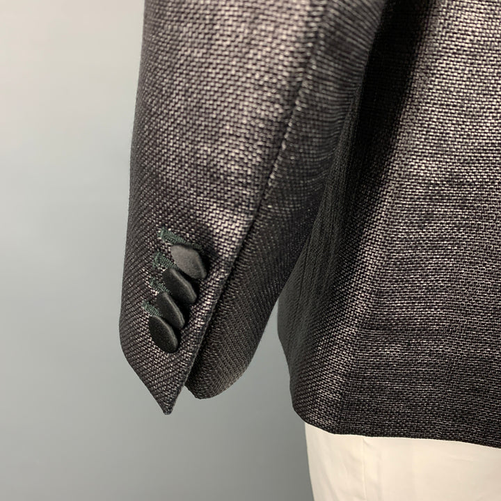 J. LINDEBERG Size 42 Regular Black Woven Polyamide / Cotton Sport Coat