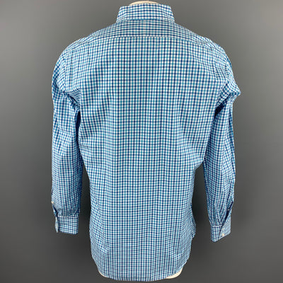 HAMILTON Size L Teal Plaid Cotton Button Down Long Sleeve Shirt