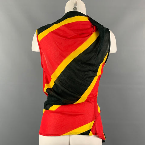 VIVIENNE WESTWOOD ANGLOMANIA Size 6 Black & Red Color Block Cotton Blouse