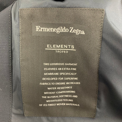ERMENEGILDO ZEGNA Size 40 Navy Mohair Wool Zip Up Vest
