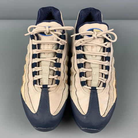 NIKE Talla 10.5 Beige Azul marino Materiales mixtos Zapatillas bajas Air Max 95