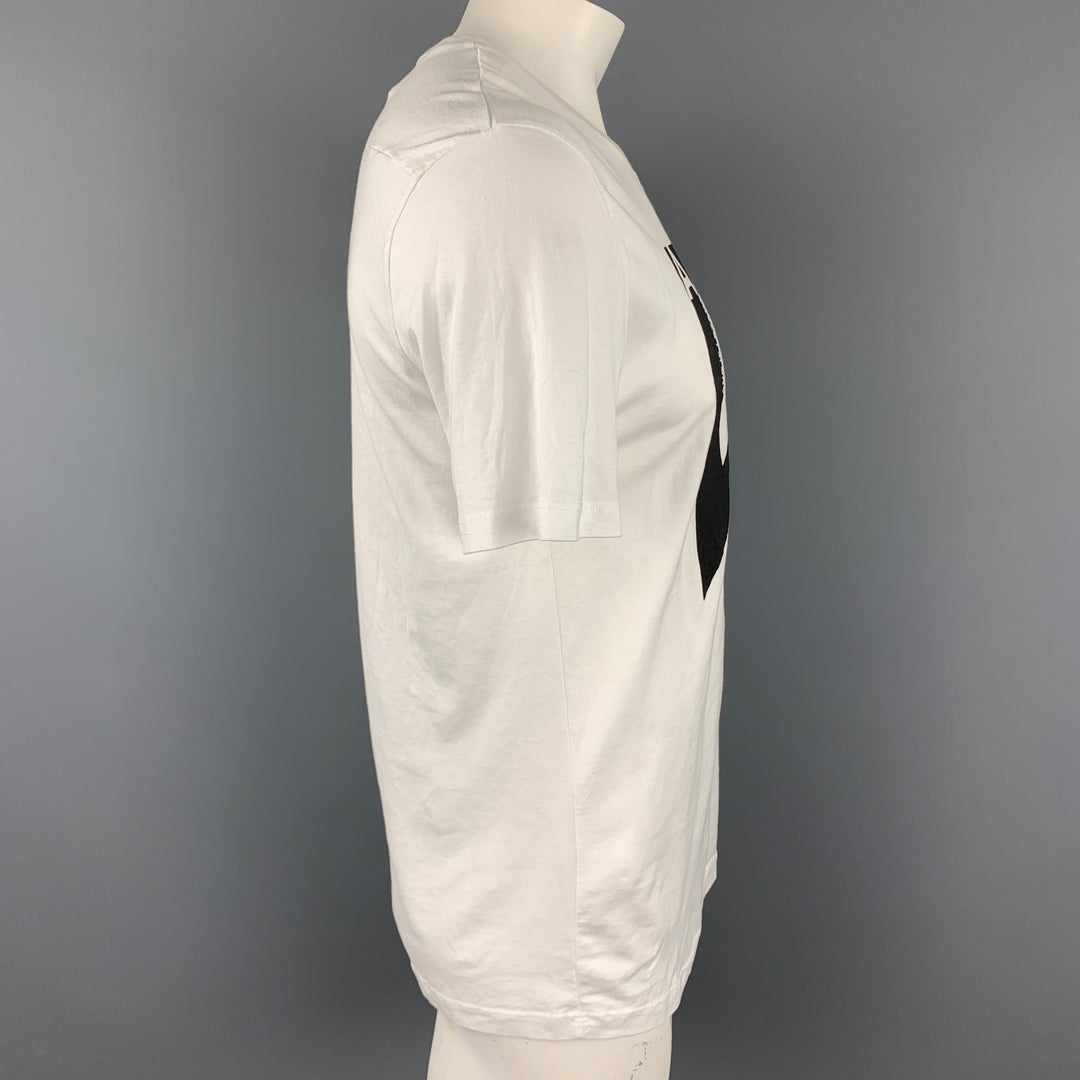 DIOR HOMME Size XL White Graphic Cotton Short Sleeve T-shirt