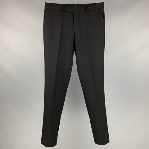 SANDRO Size 30 Black Solid Wool Zip Fly Dress Pants