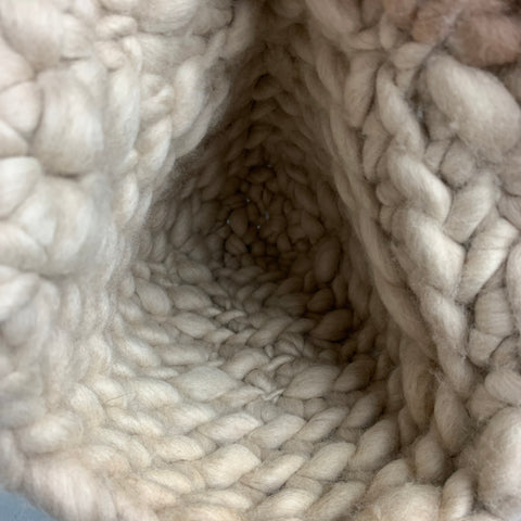 MISCHA LAMPERT Cream Knitted Wool Chunky Tails Hat