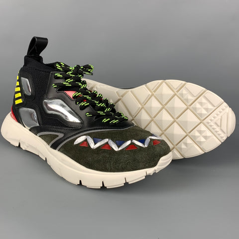 VALENTINO Size 9.5 Multi-Color Mixed Materials Leather Sneakers