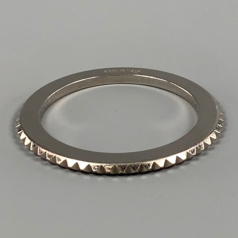 BURBERRY PRORSUM Silver Tone Metal Narrow Spike Bangle Bracelet