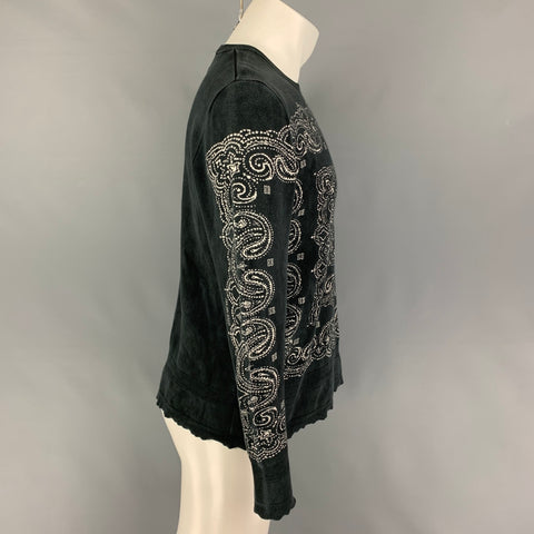 GIVENCHY Talla S Jersey desgastado de seda de cachemira blanco y negro