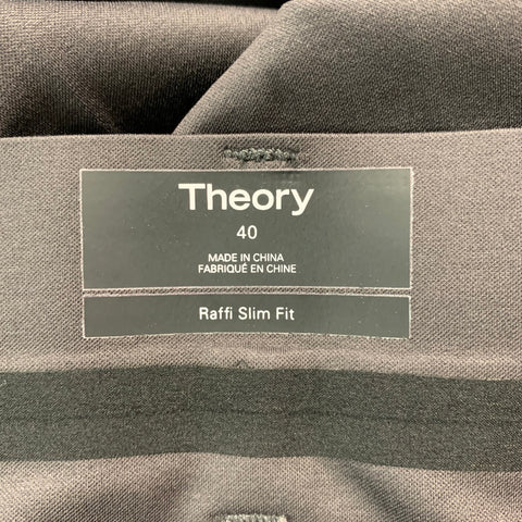 THEORY Size 40 Brown Cotton  Polyester Flat Front Casual Pants