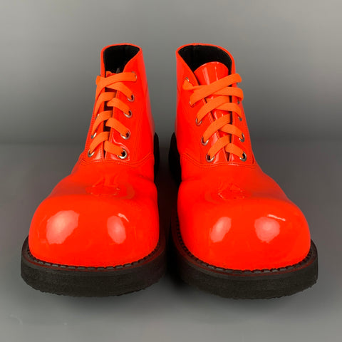 CUSTOM MADE Size 11 Orange Coated Canvas Lace Up Boots