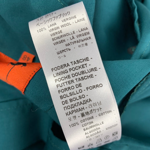 BARENA Taille 38 Manteau de sport à revers en laine sarcelle