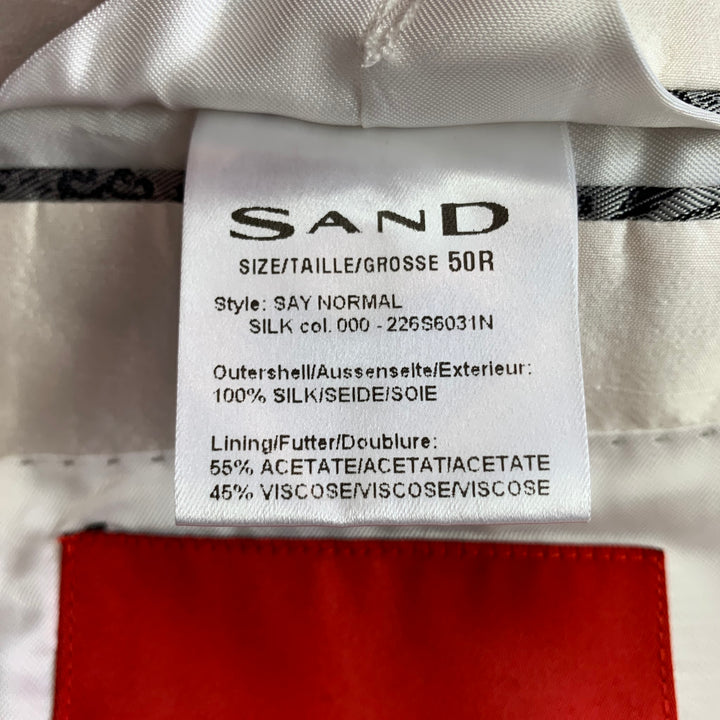 SAND The Red Carpet Taille 40 Costume à col châle en soie texturée blanc cassé
