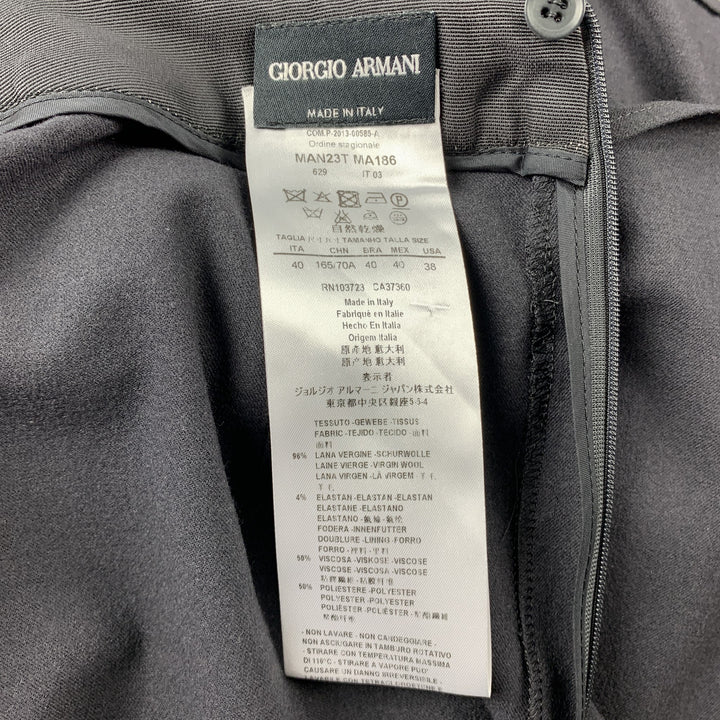 GIORGIO ARMANI Size 4 Charcoal Wool Blend A-Line Skirt