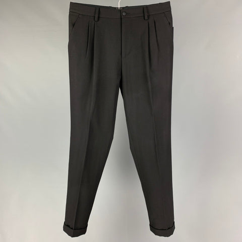 DOLCE & GABBANA Size 30 Black Wool Zip Fly Dress Pants
